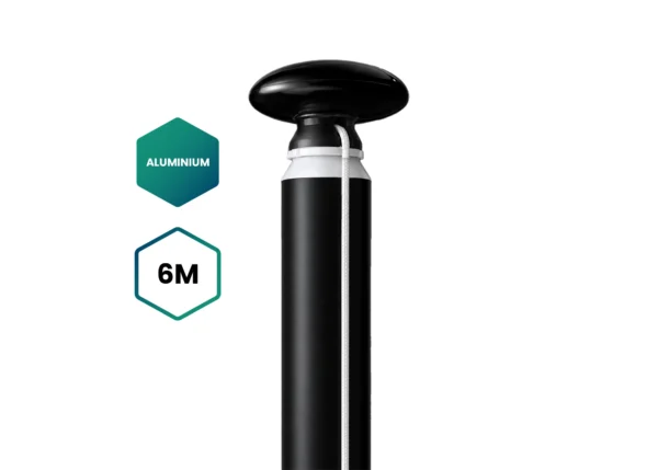 Vlaggenmast Aluminium Zwart 6m